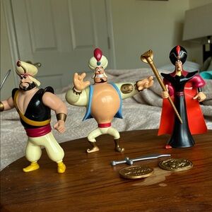 VINTAGE Aladdin Character Figure Lot — Jafar, Genie, and Guard 1992/1993